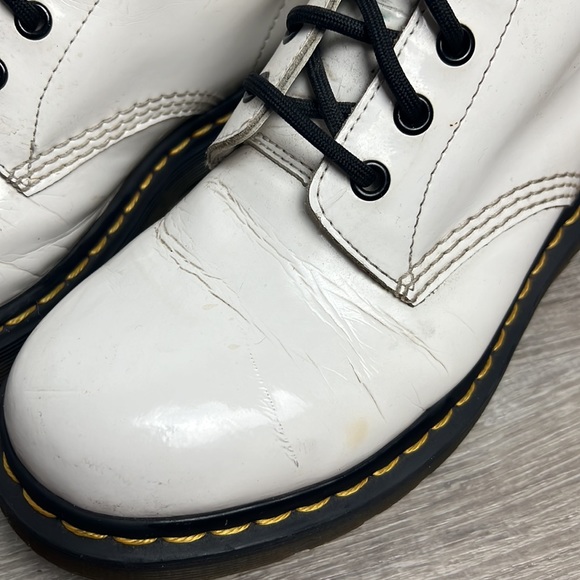 Dr. Martens White Vinyl Boots - Picture 2 of 7